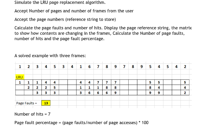 Dear Expert, Required in c++ language, TIA :) Simulate the LRU page