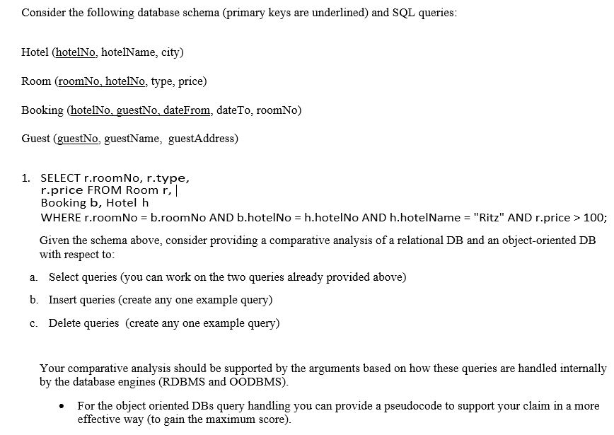  Consider the following database schema (primary keys are underlined) and SQL