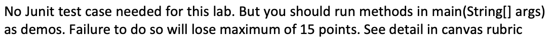  Java code Thank you No Junit test case needed for this