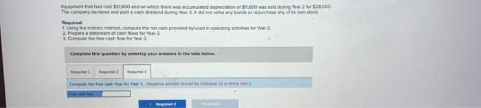for free cash flow for year 2 Saw Joyner Company's income statement