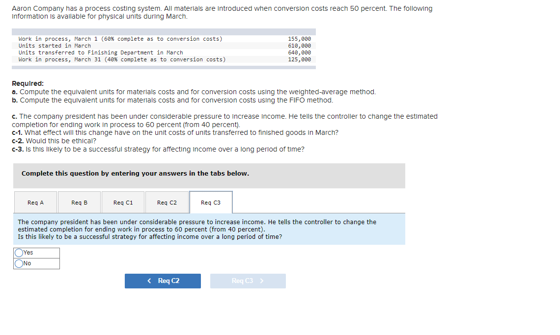 costs) 155,000 610,000 640,000 125,000 Required: a. Compute the equivalent units for