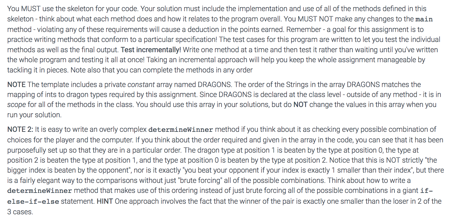class DragonTrainers { /** * Constant array to hold the types of