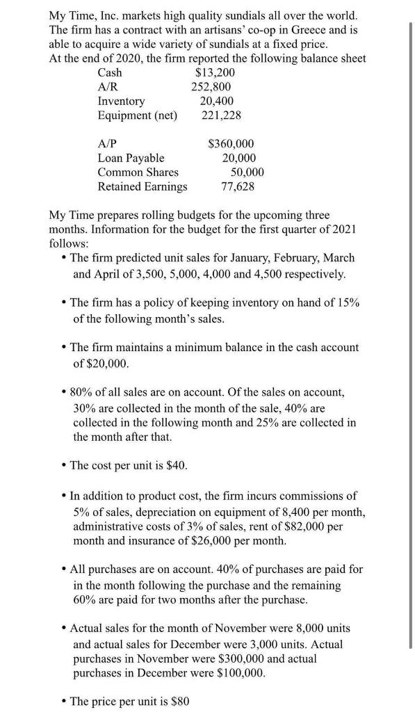 Using the module problem as an example of a budget for a