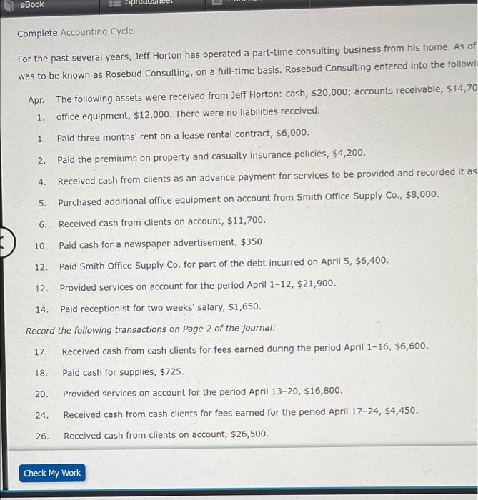 eBook Spreadsheet Print Item PO 0 Fees Earned 21,900 Apr. 14 Salary