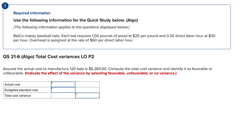  ! Required information Use the following information for the Quick Study