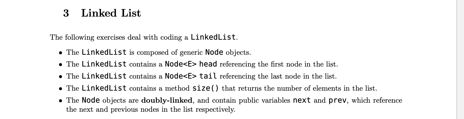 Hi, could you please solve the question using Java Linked List 3
