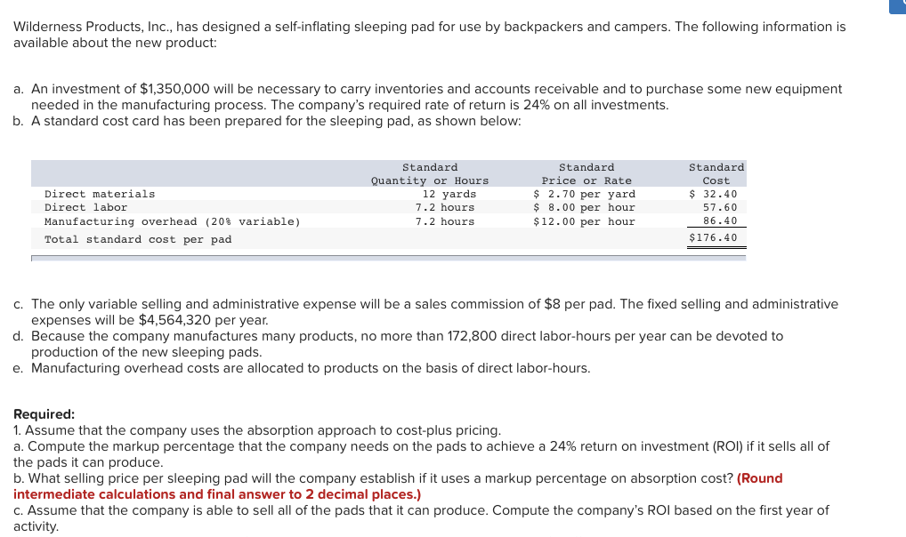  Wilderness Products, Inc., has designed a self-inflating sleeping pad for use