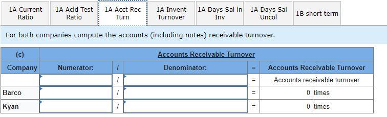 financial statements of two companies competing in the same industry follows. Barco
