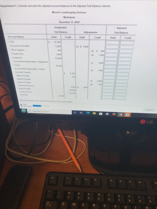 (a) 1480 52.000 Adjusted Trial Balance Debit 5 Account Names Credit US
