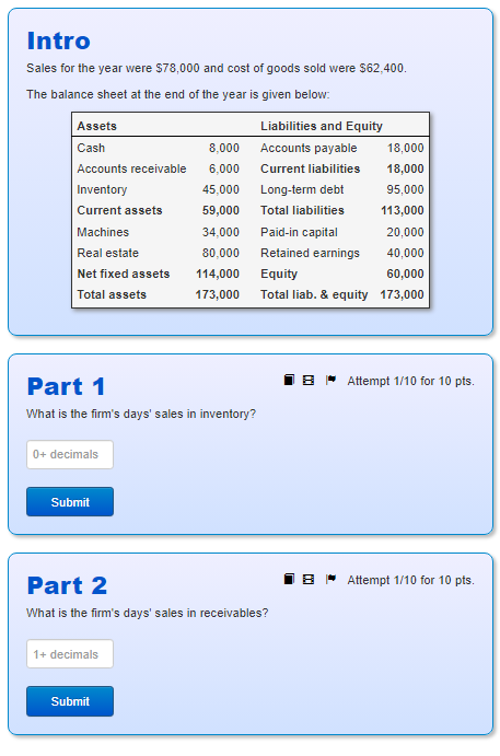  Intro Sales for the year were $78,000 and cost of goods
