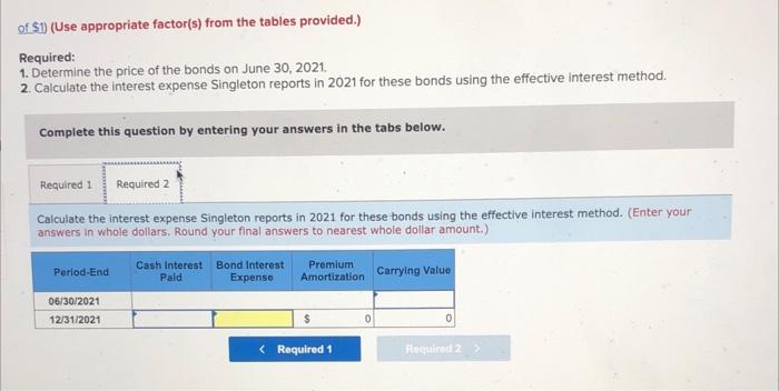 30, 2036 (15 years). The market rate of interest for similar bond