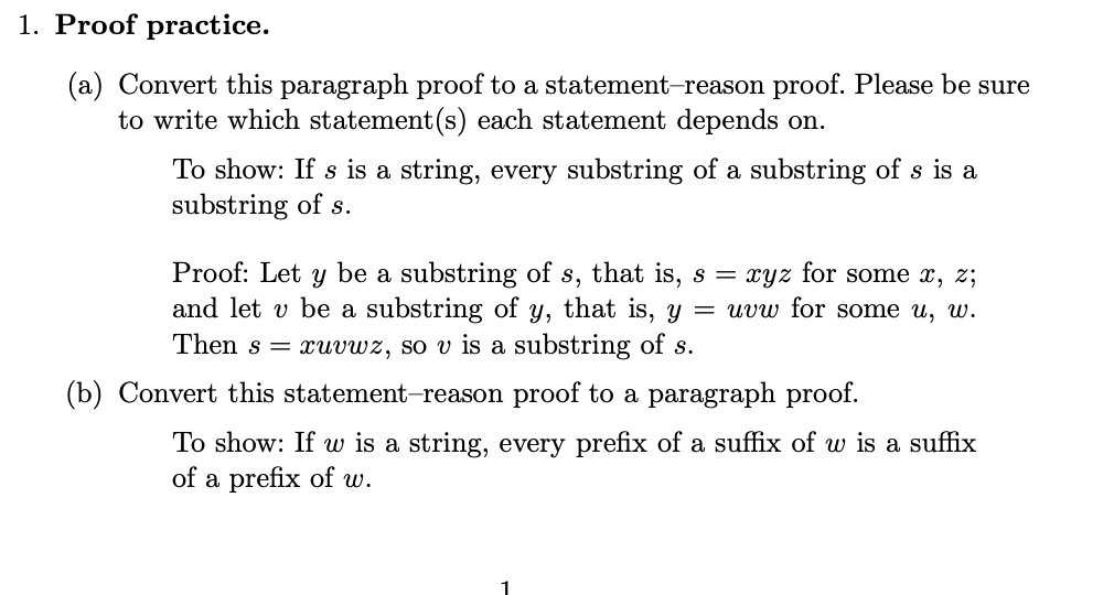  Proof practice. (a) Convert this paragraph proof to a statement-reason proof.