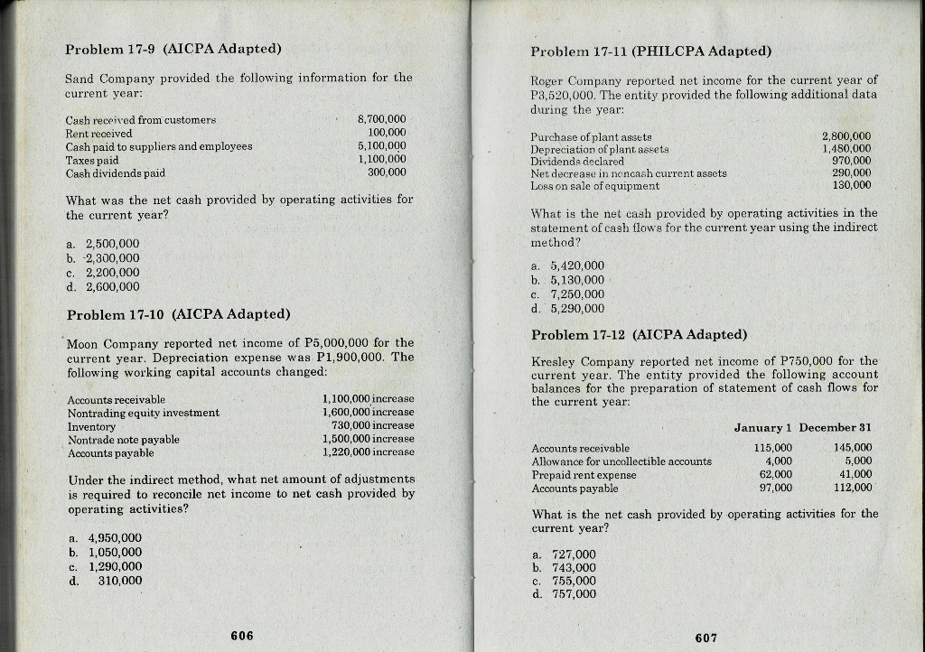 the current year: Cash balance, beginning of year 1,300,000 Cash flow from
