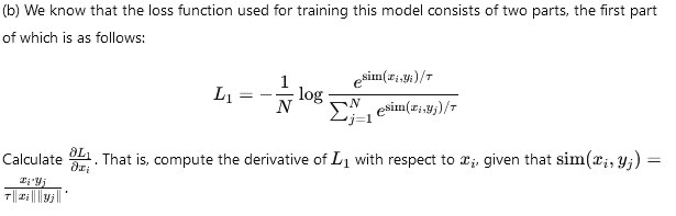  (b) We know that the loss function used for training this
