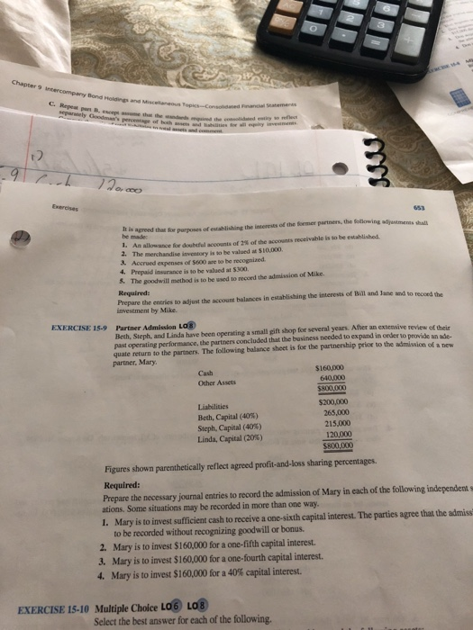  Chapter s9 C. Repea pan B, escep t) Exercises h is