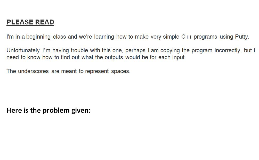  PLEASE READ I'm in a beginning class and we're learning how