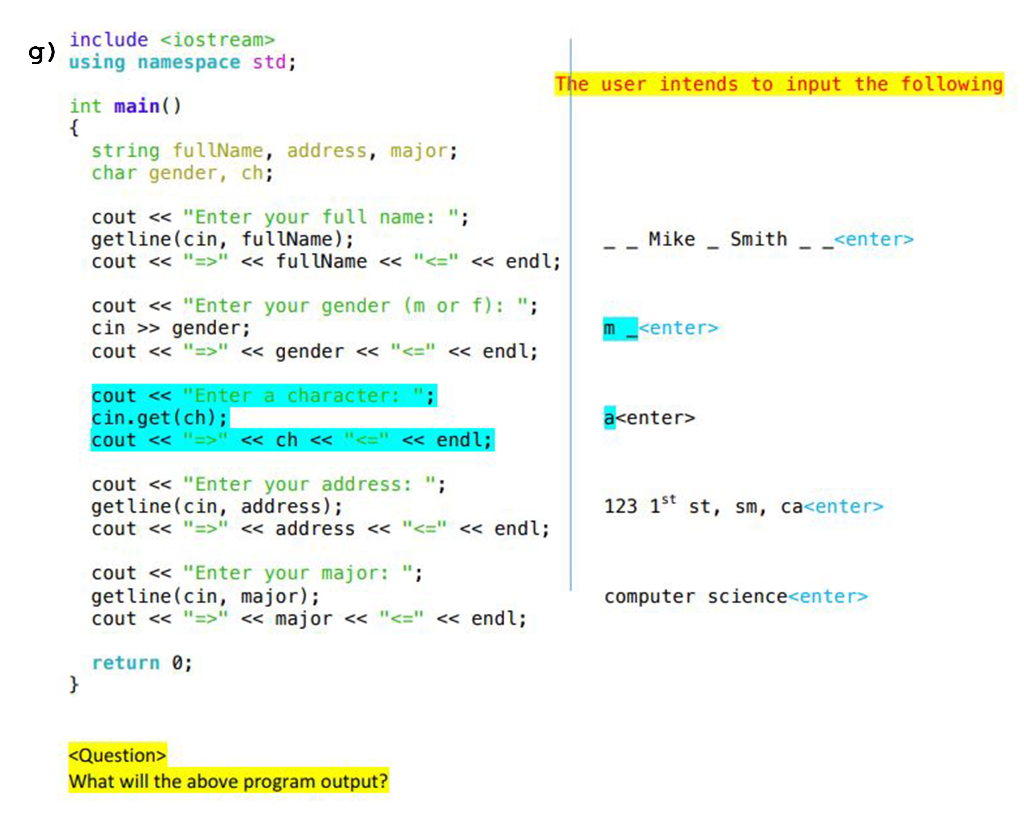 cout " cout > gender; --senter> cout " cout return 0 What