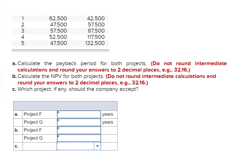 company has historically used a three-year cutoff for projects. The required return