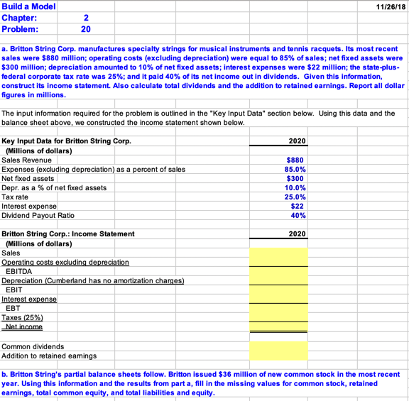 a. Britton String Corp. manufactures specialty strings for musical instruments and