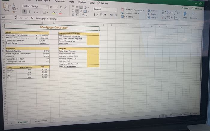 I need step by step instructions on how to complete this excel