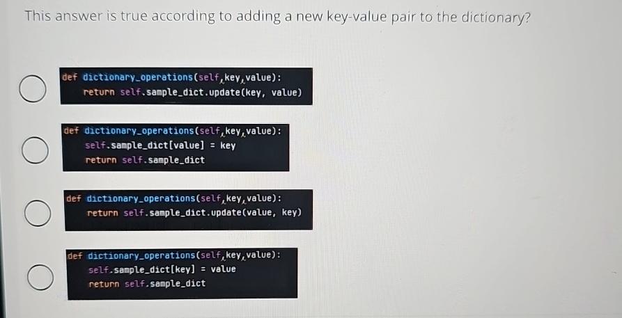  This answer is true according to adding a new key-value pair