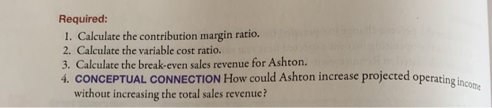 Revenue The controller of Ashton Company prepared the following projected income statement: