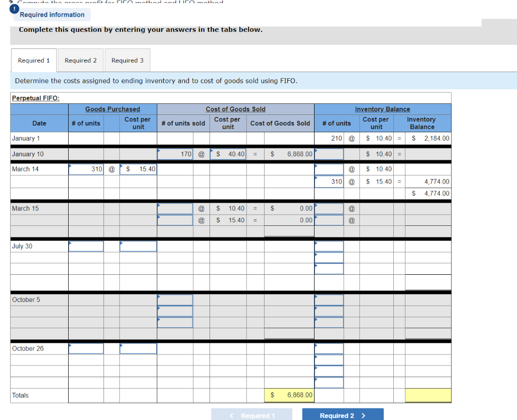 following information for the Exercises 8-10 below. (Algo) (The following information applies