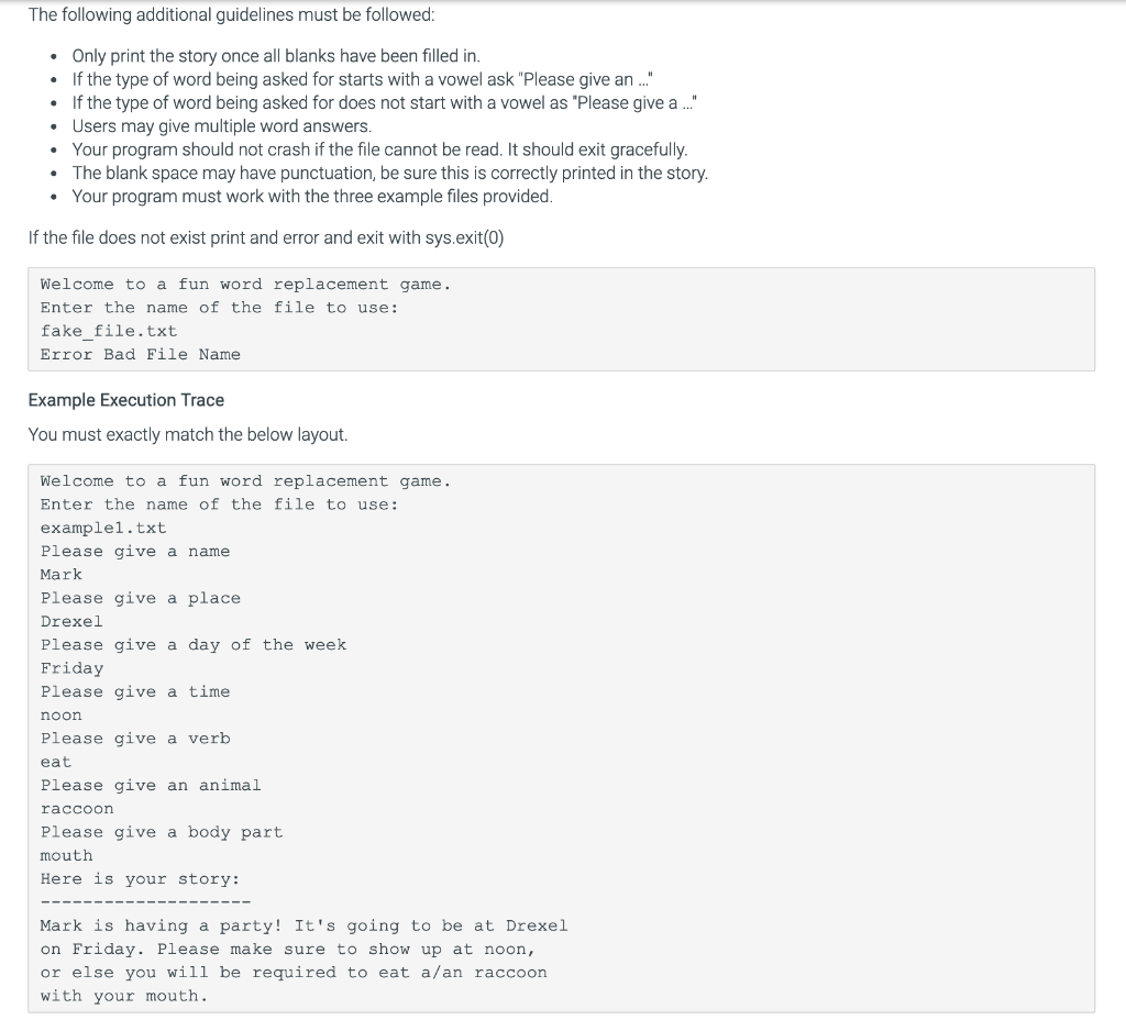 please make sure the output matches the questions output. 13.4 HW6 Part