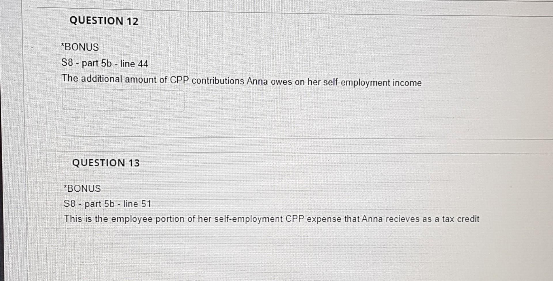 phone bill QUESTION 1 *BONUS T2125 . part 3B - line 3H