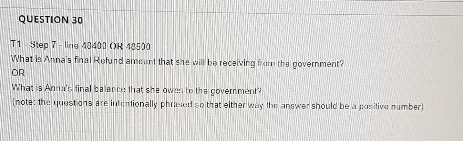 T2125 - Area A - table from left to right calculation of