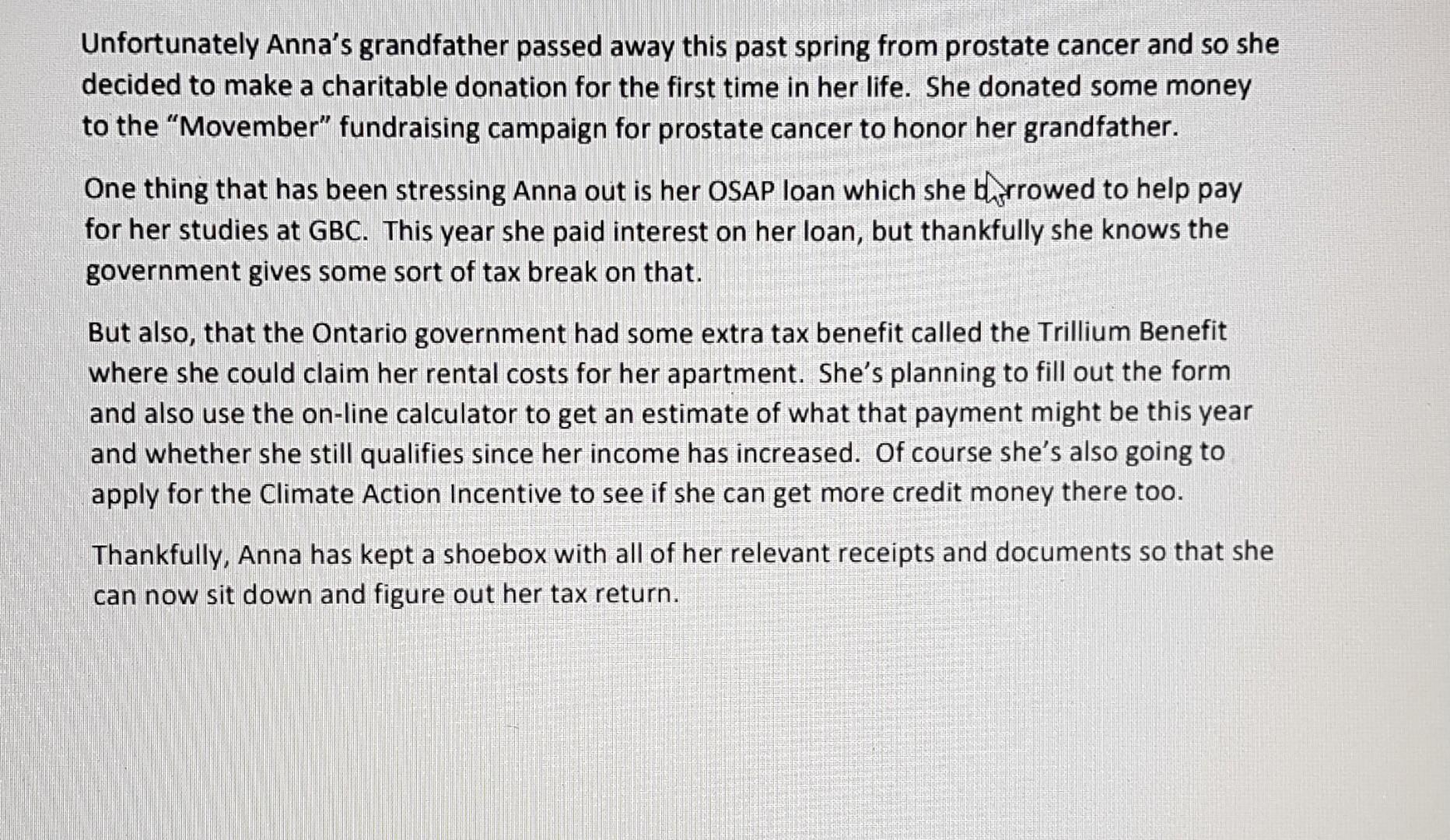 expense for the year column 1 column 2 column 3 column 4