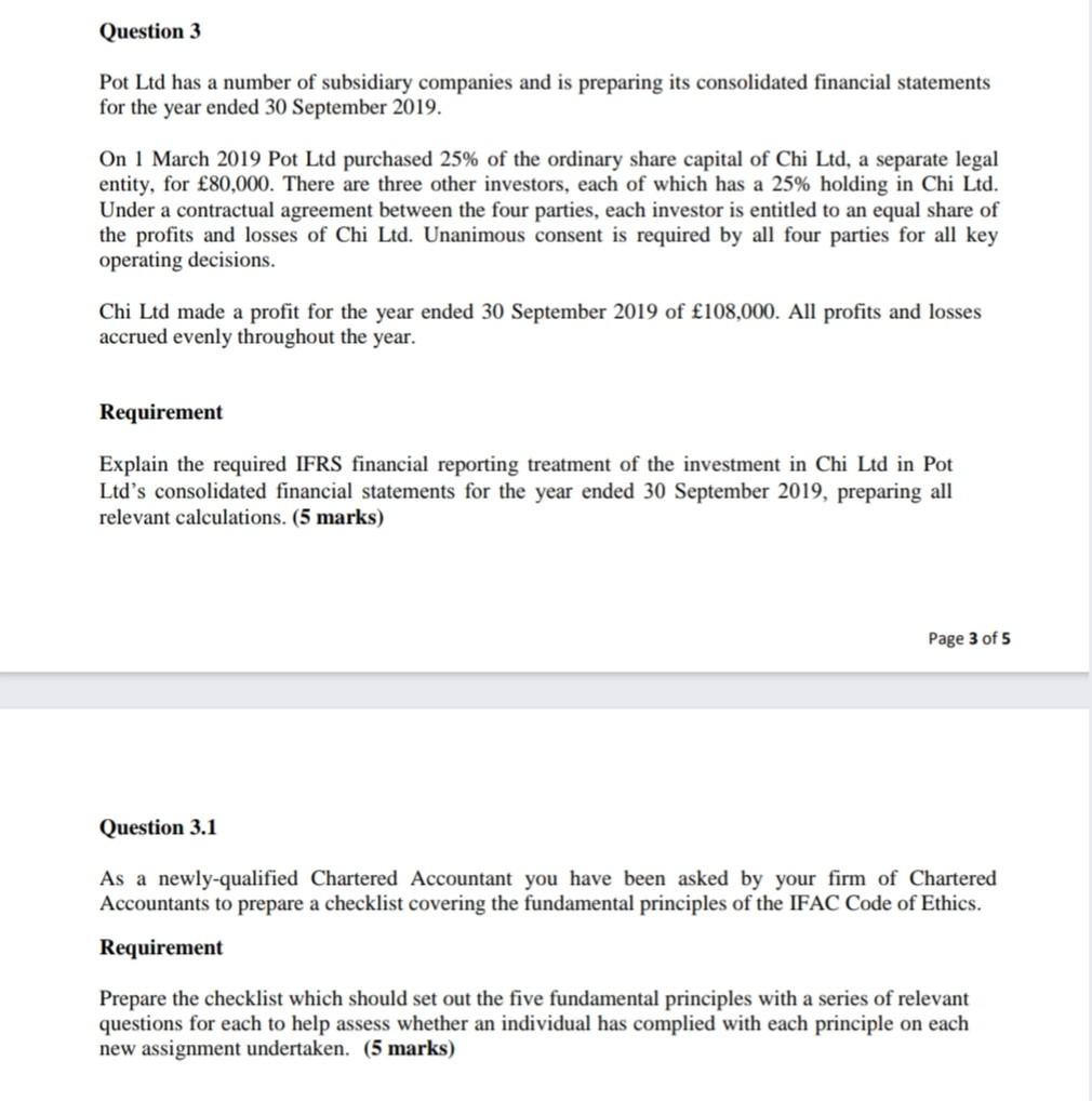 This is actually the whole question doubled checked! Question 3 Pot