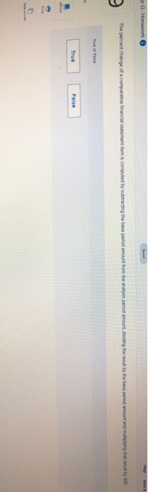 comparison of a company's financial condition and performance to a base amount.