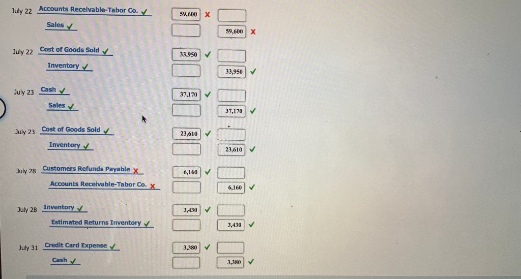 during July of the current year: July 3. Purchased merchandise on account