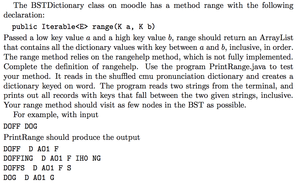 import java.util.ArrayList; /** BST implementation for Dictionary ADT */ class BST,