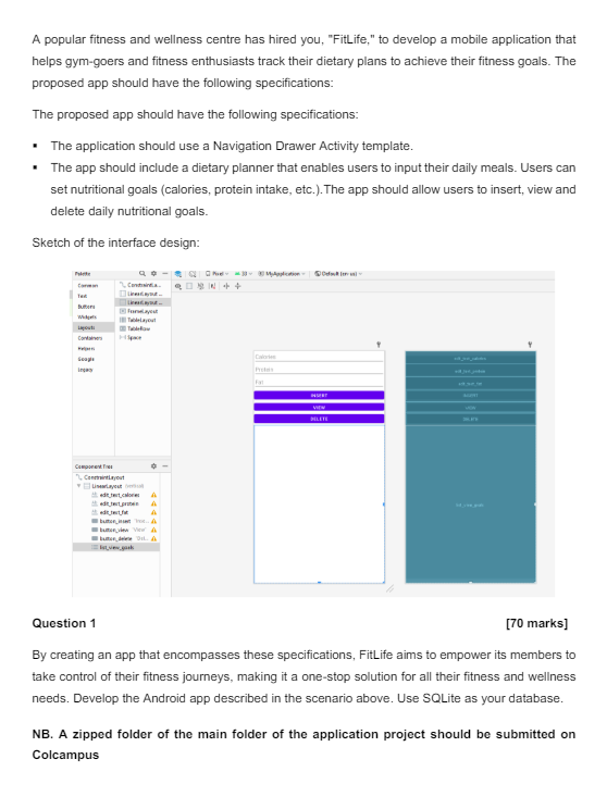  Instructions 1.Develop an application using Android and SQLite. 2.Test the complete