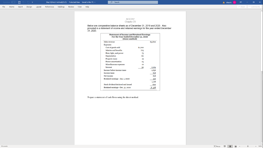 Protected view - Saved to this PC- References Malings Review View Help