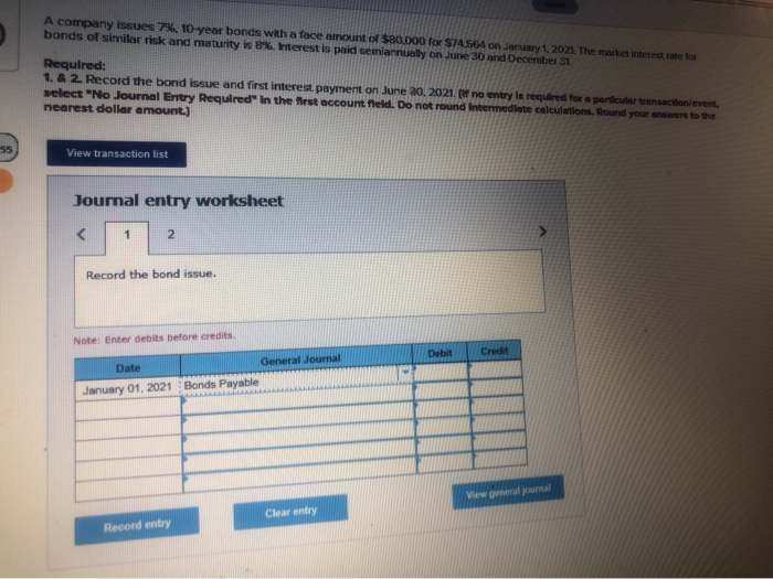  A company issues 75, 10 year bonds with a face amount