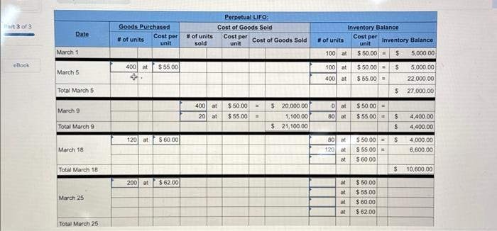 entered into the following purchases and sales transactions for March. 3. Compute