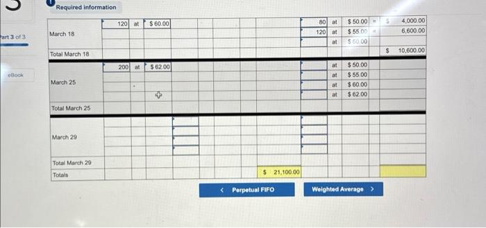 the cost assigned to ending imventory using (a) FIFO, (b) LIFO, (C)