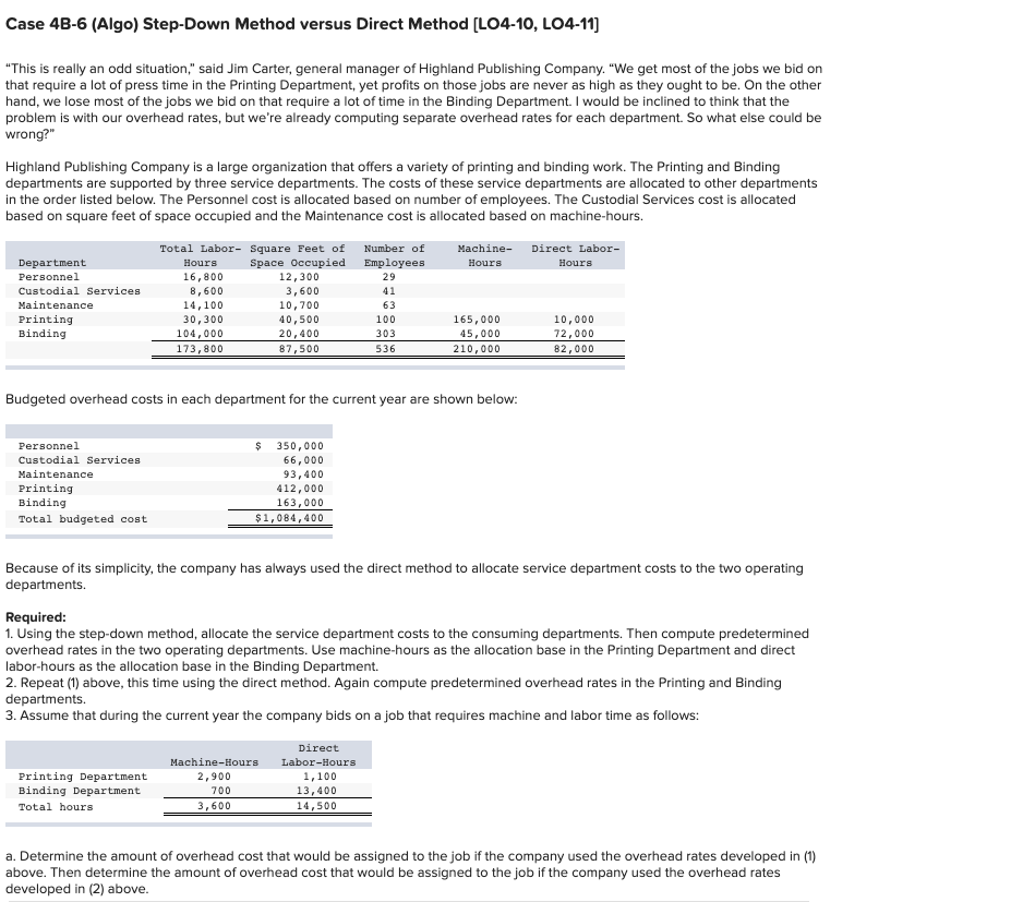 Req 1- 2A - 3A Case 4B-6 (Algo) Step-Down Method versus Direct