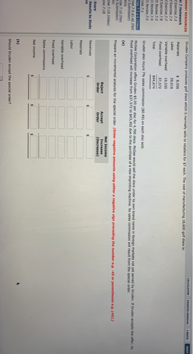  CALCULATOR PRINTER VERSION BACK NETT MENT RESOURCES 7 Homework Exercise "Everose