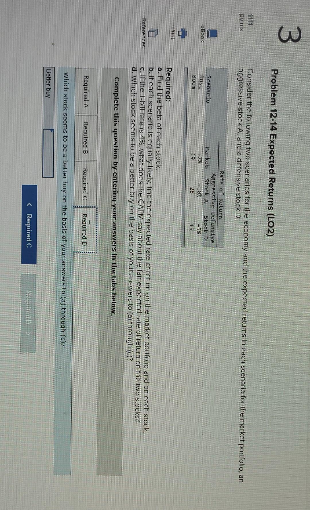 Return Aggressive Defensive Market Stock A Stock D -5% 25 15 Scenario