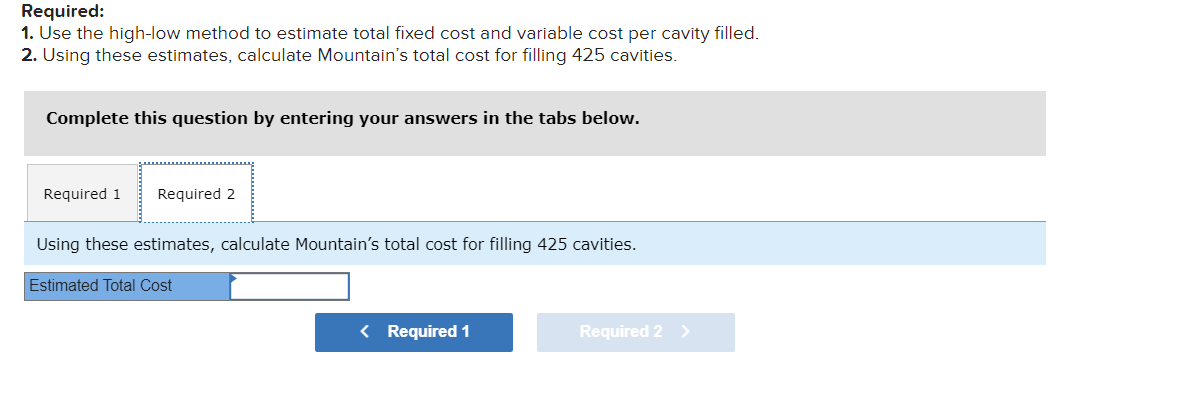 is filling cavities. Mountain has recorded the following for the past nine