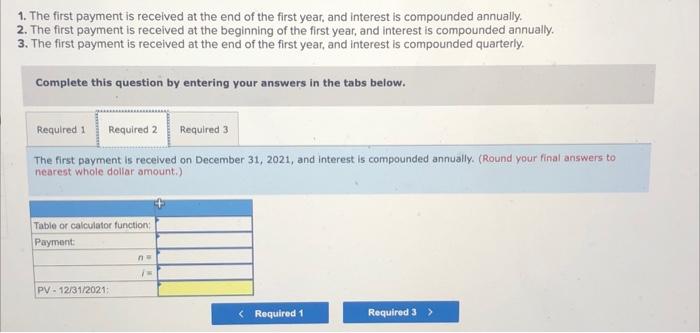a five-period annual annuity of $2,300 under each of the following situations: