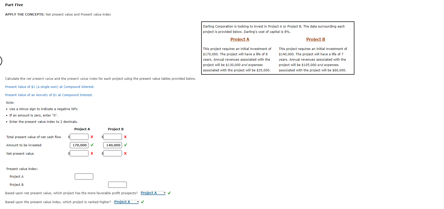  Part Five APPLY THE CONCEPTS: Net present value and Present value