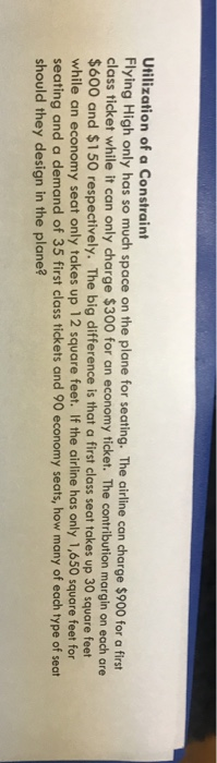  Utilization of a Constraint Flying High only has so much space