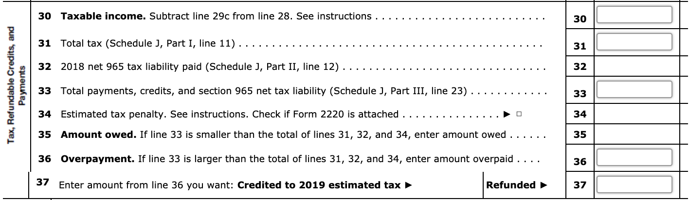 of the Treasury Internal Revenue Service U.S. Corporation Income Tax Return For