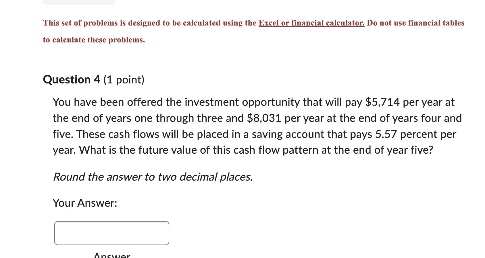  This set of problems is designed to be calculated using the