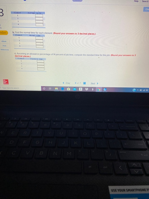 contains four elements. The observed times and performance ratings for six cycles